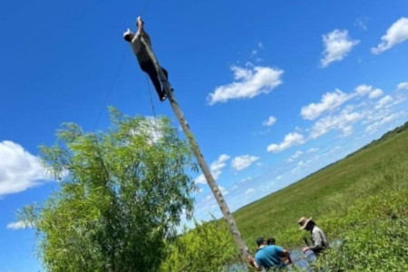 Peligro y bronca: en un pueblo de Corrientes los vecinos levantan una línea eléctrica